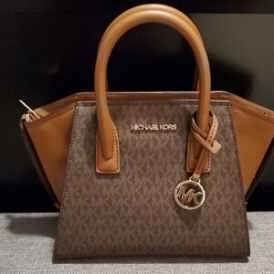 Michael Kors Signature Brown and Tan Satchel
